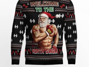 Welcome To The North Swole Ugly Christmas Sweater - Image 1