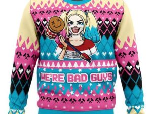 Were Bad Guys Harley Quinn Comics Ugly Christmas Sweater - Image 1