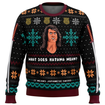 what does katana mean samurai cop ugly christmas sweater 1 What Does Katana Mean Samurai Cop Ugly Christmas Sweater - Image 1