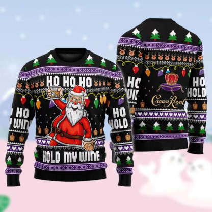 whiskey santa claus ugly christmas sweater 1 Whiskey Santa Claus Ugly Christmas Sweater - Image 1