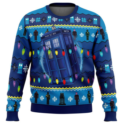 who outside doctor who ugly christmas sweater 1 Who Outside Doctor Who Ugly Christmas Sweater - Image 1