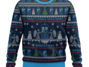Wibbly Wobbly Timey Wimey Christmas Doctor Who Ugly Christmas Sweater - Image 1