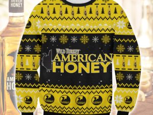 Wild Turkey American Honey Ugly Christmas Sweater - Image 1