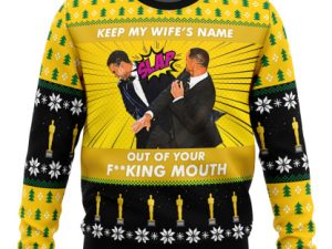 Will Smith Slaps Chris Rock Meme Ugly Christmas Sweater - Image 1