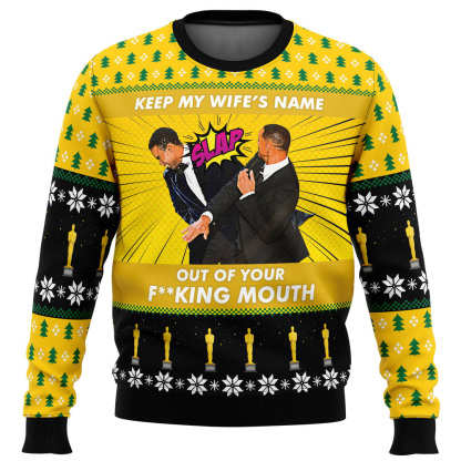 will smith slaps chris rock meme ugly christmas sweater 1 Will Smith Slaps Chris Rock Meme Ugly Christmas Sweater - Image 1