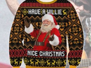 Willie Nelson Have A Willie Nice Ugly Christmas Sweater - Image 1