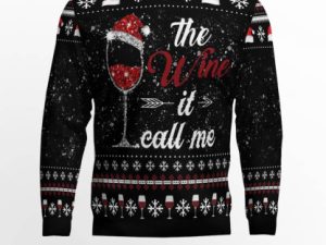 Wine Call Me Ugly Christmas Sweater - Image 1