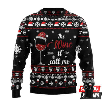 wine call me ugly christmas sweaters 1 Wine Call Me Ugly Christmas Sweaters - Image 1