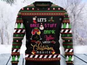 Wine Christmas Movie Ugly Christmas Sweater - Image 1