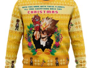 With This Hand With These Flames Katekyo Hitman Reborn Ugly Christmas Sweater - Image 1