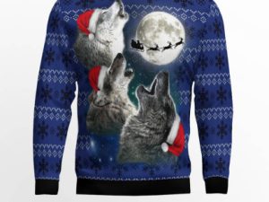 Wolf Moon Ugly Christmas Sweater - Image 1