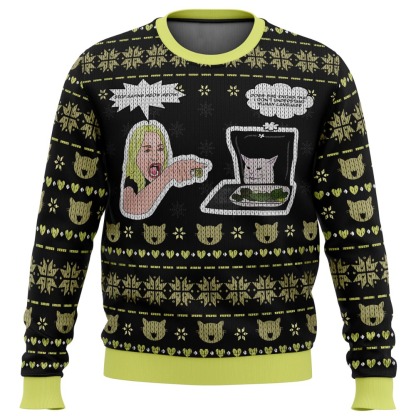 woman yelling at cat meme ugly christmas sweater 1 Woman Yelling At Cat Meme Ugly Christmas Sweater - Image 1