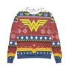 Wonder Woman Logo Snowflakes Pattern Ugly Christmas Sweater - Image 1