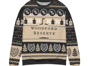 Woodford Reserve Bourbon Snowflake Pine Tree Pattern Ugly Christmas Sweater - Image 1