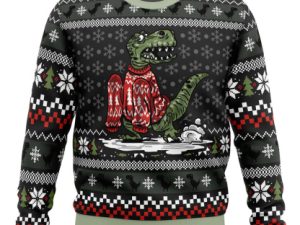 Wrong Size Dinosaurs Ugly Christmas Sweater - Image 1