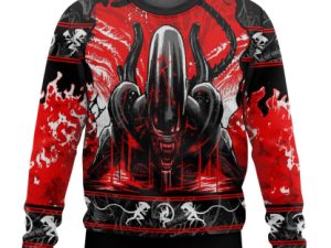 Xenomorph Alien Ugly Christmas Sweater Unisex - Image 1