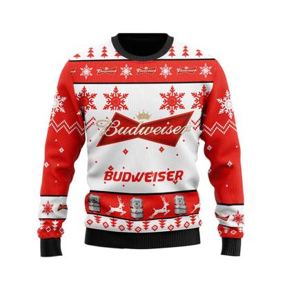 xmas budweiser ugly christmas sweater 1 Xmas Budweiser Ugly Christmas Sweater - Image 1