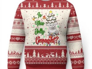 Xmas Cat Ugly Christmas Sweater Is This Jolly Enough - Image 1