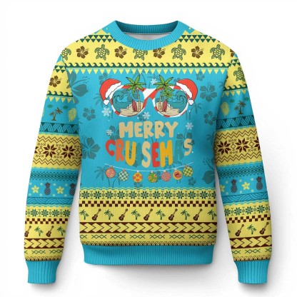 xmas cruising ugly christmas sweater merry cruisemas palm tree sunglass cruise 1 Xmas Cruising Ugly Christmas Sweater Merry Cruisemas Palm Tree Sunglass Cruise - Image 1