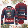 Xmas Fishing Ugly Christmas Sweater Merry Fishmas Fisherman Santa Hat Fish - Image 1