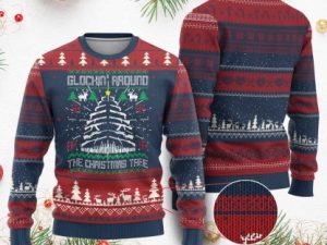 Xmas Gun Lover Ugly Christmas Sweater Glocking Around The Christmas Tree - Image 1
