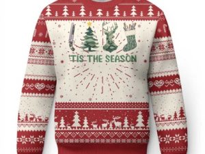 Xmas Hunting Ugly Christmas Sweater Tis The Season Hunting Camo Hunter - Image 1
