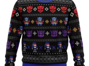 Xmas In Disguise Transformers Ugly Christmas Sweater Holiday Gift - Image 1