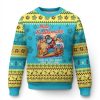 Xmas In Hawaii Ugly Christmas Sweater From The Land Where Palm Trees Sway Surfing Santa - Image 1