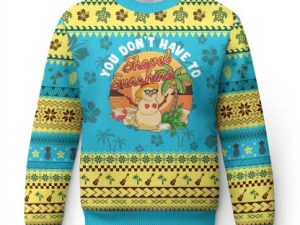 Xmas In Hawaii Ugly Christmas Sweater Hawaiian Snowman You Dont Have To Shovel Sunshine - Image 1