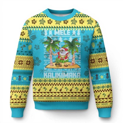 xmas in hawaii ugly christmas sweater santa hawaiian christmas hula dance 1 Xmas In Hawaii Ugly Christmas Sweater Santa Hawaiian Christmas Hula Dance - Image 1