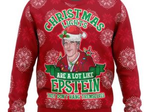 Xmas Lights Are Like Epstein Ugly Christmas Sweater - Image 1