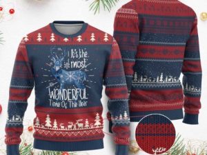 Xmas Reindeer Coquette Ugly Christmas Sweater Its The Most Wonderful Time Of The Year - Image 1