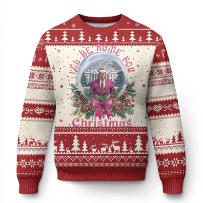 xmas t ugly christmas sweater ill be home for christmas coquette 1 Xmas T Ugly Christmas Sweater Ill Be Home For Christmas Coquette - Image 1