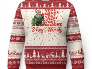 Xmas T Ugly Christmas Sweater Very Demure Very Cutesy Very Very Merry - Image 1