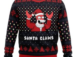 Xmas Ugly Christmas Sweater Santa Claws Zoidberg Futurama Ugly Christmas Sweater - Image 1