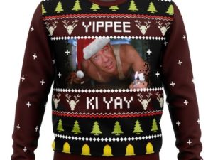 Yippee Ki Yay Ugly Die Hard Christmas Sweater - Image 1