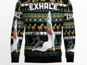 Yoga Unicorn Ugly Christmas Sweater - Image 1