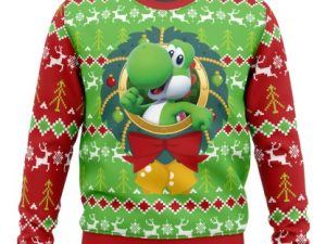 Yoshi Mario Bros Ugly Christmas Sweater - Image 1