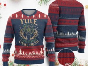 Yule Never Guess Where Xmas Come From Ugly Christmas Sweater Pentagram Circle - Image 1