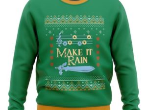 Zelda Make It Rain Ugly Christmas Sweater - Image 1