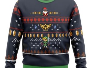 Zelda Santa Link Ugly Christmas Sweater - Image 1