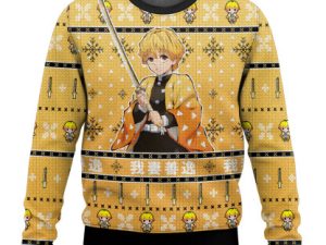 Zenitsu Demon Slayer Ugly Christmas Sweater - Image 1