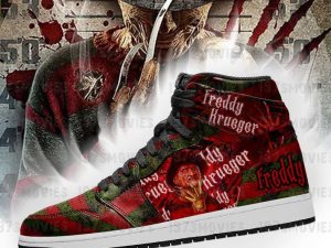 Freddy Krueger Costume Shoes Freddy Krueger AJ1 High Sneakers Shoes For Men And Women - Image 1