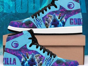Godzilla Costume Shoes Godzilla AJ1 High Sneakers Shoes For Men And Women - Image 1