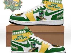 Green Ranger Dragon Shield Mighty Morphin Cosplay Power Rangers AJ1 High Sneakers Shoes For Men And Women - Image 1