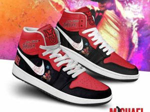 Michael Jackson red Costume Michael Jackson AJ1 High Sneakers Shoes For Men And Women - Image 1