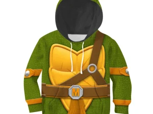 Michelangelo Costume Cosplay Kid Hoodie Sweatshirt T-Shirt 1 - Image 1