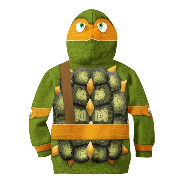 Michelangelo Costume Cosplay Kid Hoodie Sweatshirt T-Shirt 1 - Image 2