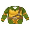 Michelangelo Costume Cosplay Kid Hoodie Sweatshirt T-Shirt 2 - Image 1