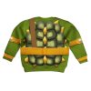Michelangelo Costume Cosplay Kid Hoodie Sweatshirt T-Shirt 2 - Image 2
